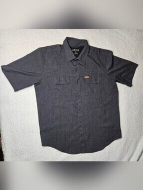 Orvis Mens Dark Charcoal Classic Camp Shirt  Short Sleeve Button